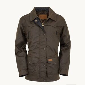 Outback Trading Company Ladies Roundup Waxed Brown Jacket Oikskin